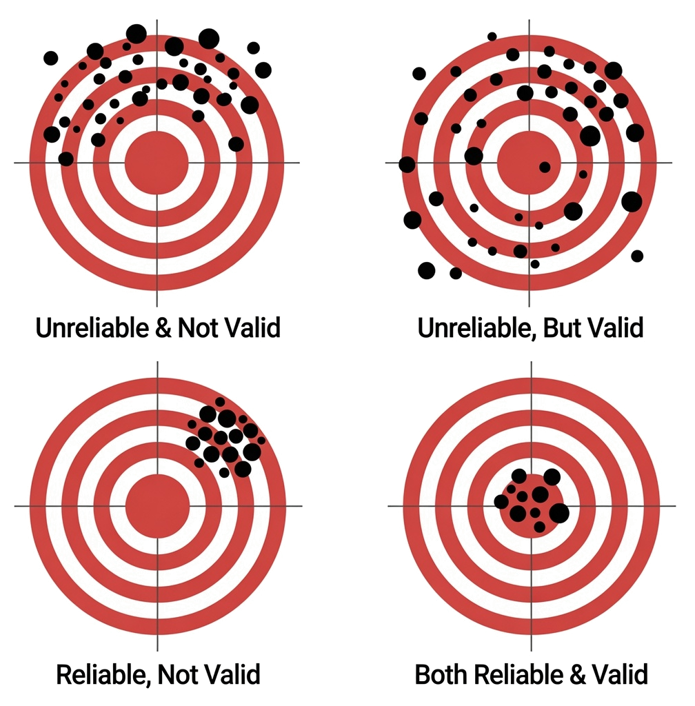Reliability vs validity